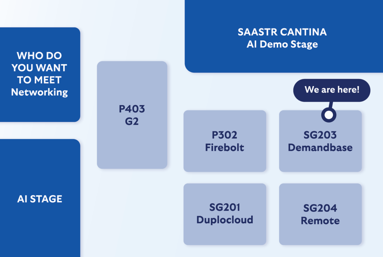 Demandbase at SaaStr 2025 booth map